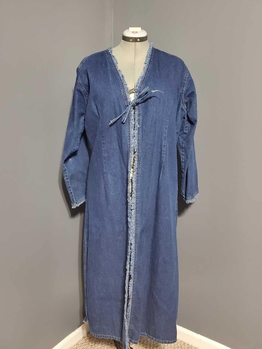 Starwear Jeans Women's Long Denim Duster Blue Tie Closure Size 1X
